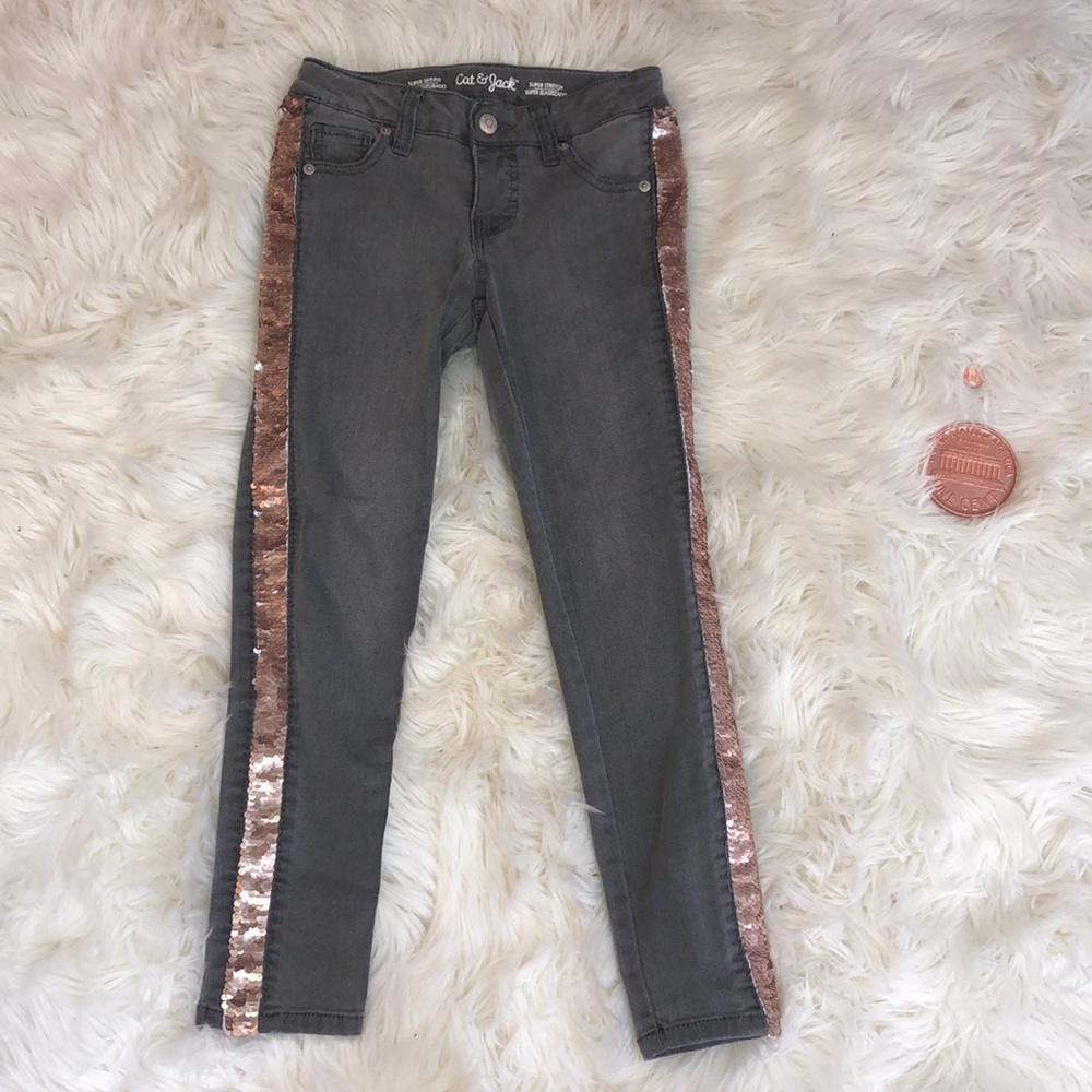 Grey Jeans With Sparkles on the Side